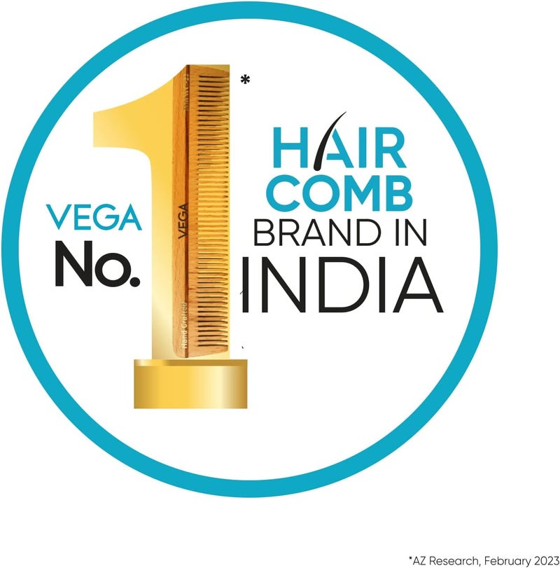 VEGA Natural Wooden Styling Comb - Wooden Color - Image 2
